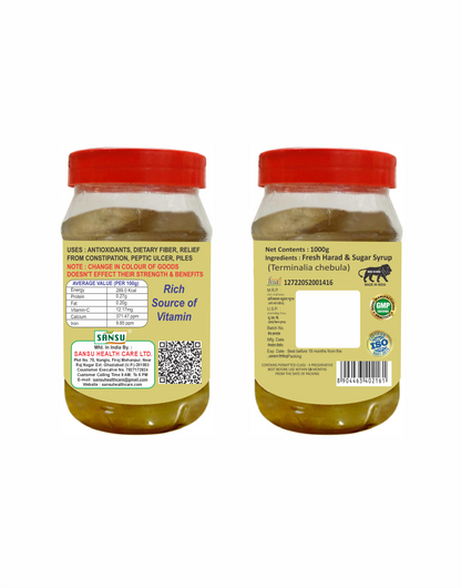 SANSU Homemade Organic Harad Murabba| Good for Health |1kg