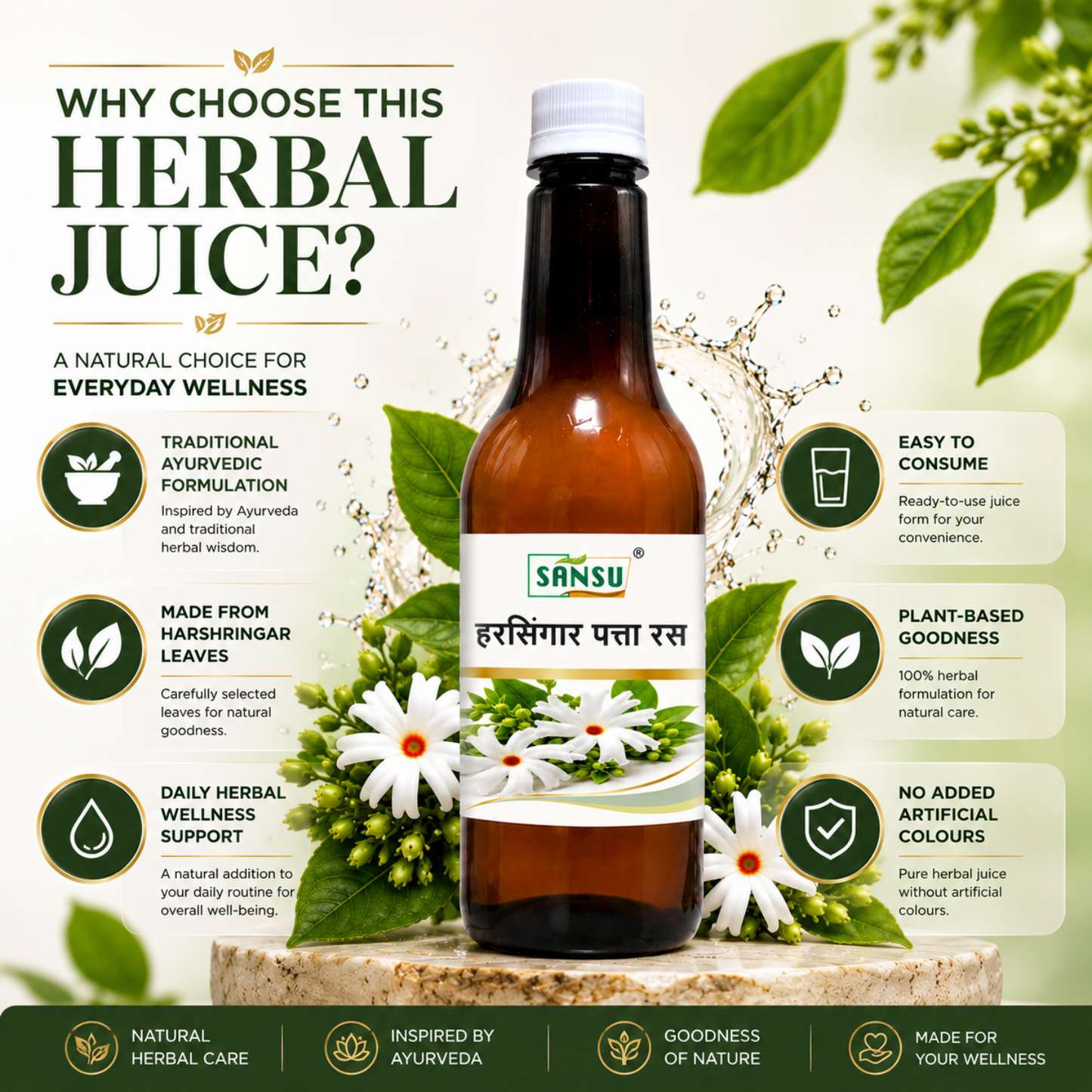 Sansu Organic Harshringar Leaf Juice -500ml