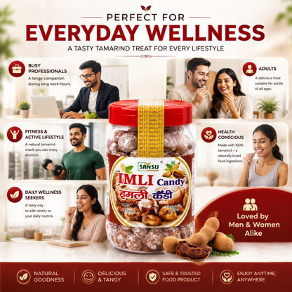 Sansu Imli Candy, Khatti, Mithi Imli, Tamarind Twist Candy, Tamarind Candy, 200 gm Pack of 2 (200 gm x2)