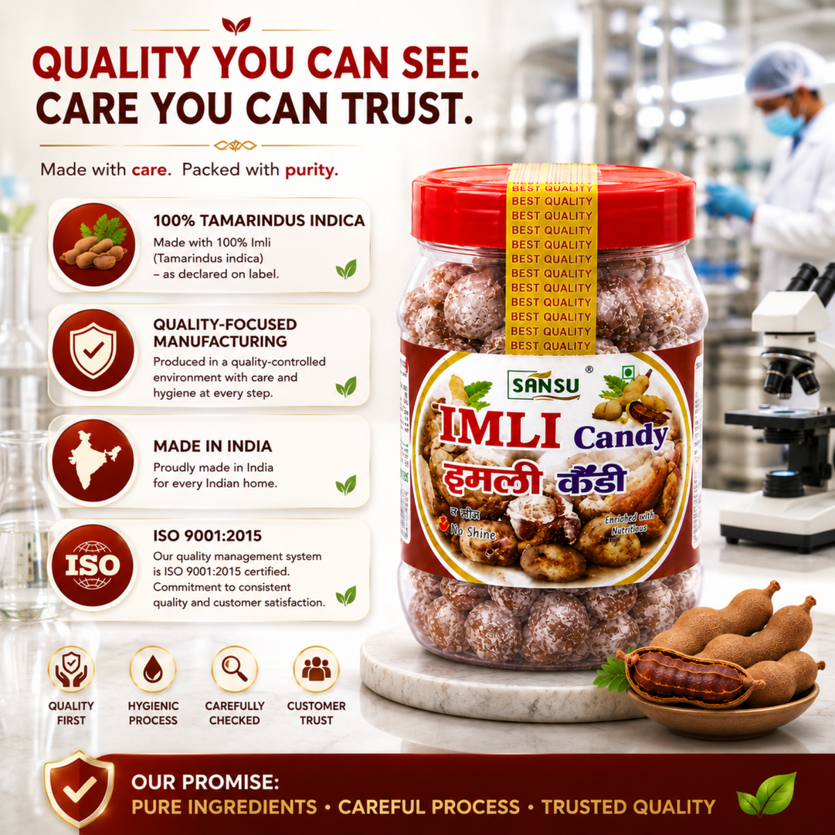 Sansu Imli Candy, Khatti, Mithi Imli, Tamarind Twist Candy, Tamarind Candy, 200 gm Pack of 2 (200 gm x2)