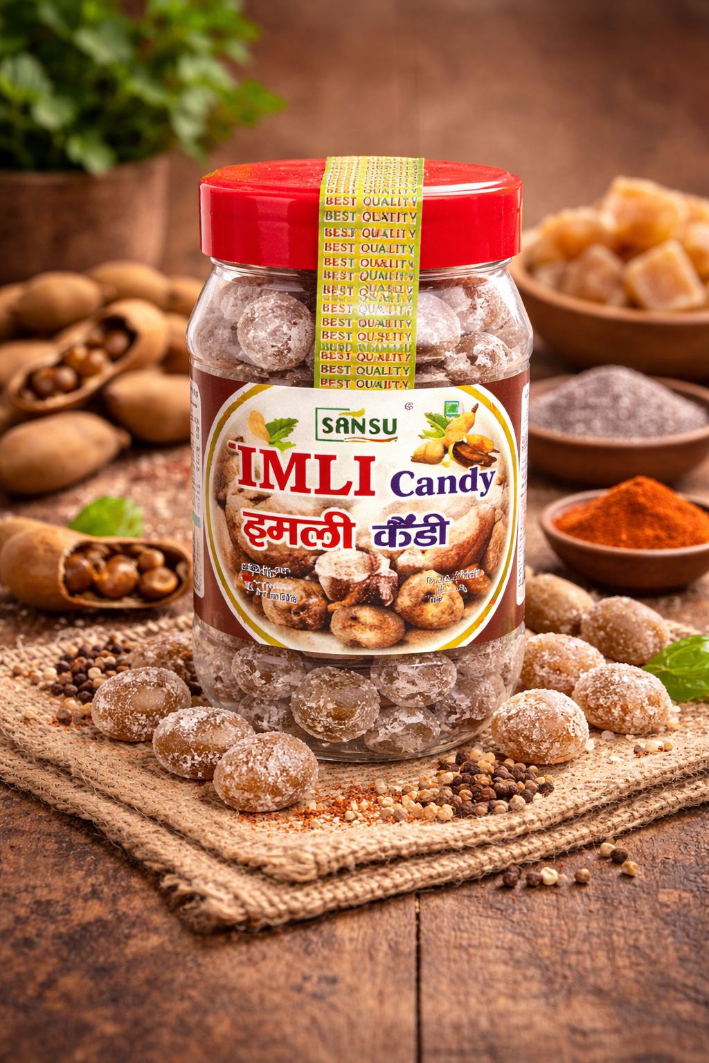 SANSU Imli Candy, Khatti, Methi Imli, Tamarind Twist Candy, Tamarind Candy, 200g (Pack of 1)