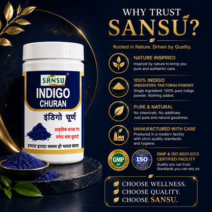 Sansu Indigo Powder 100 Gram (Pack Of 2)
