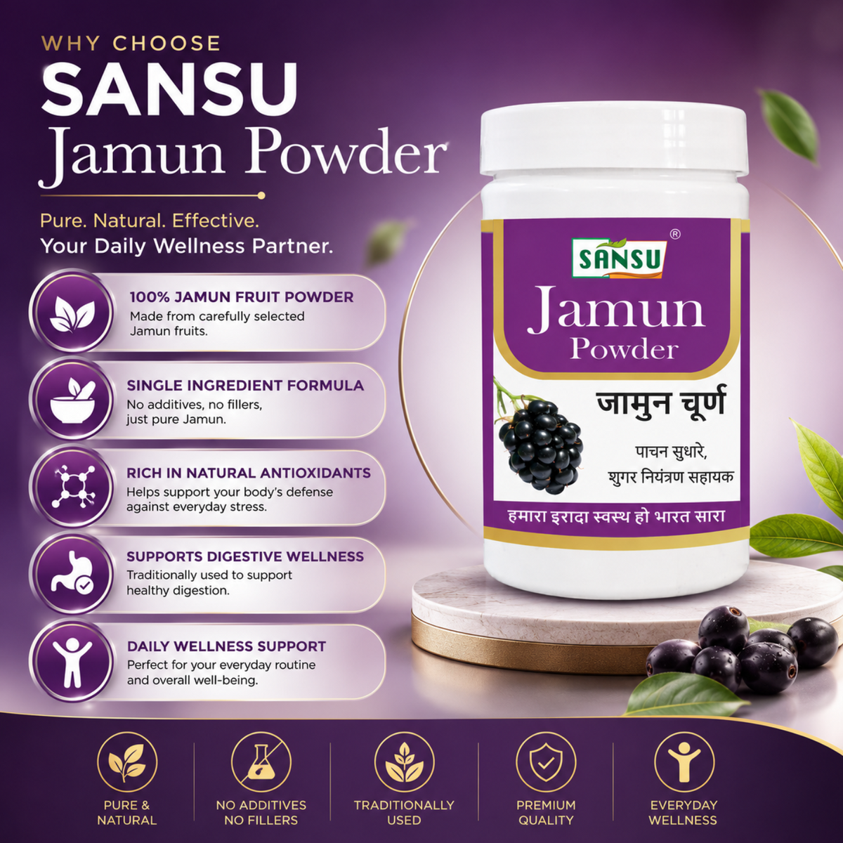 SANSU JAMUN POWDER (100 GRAM) Pack Of 2)