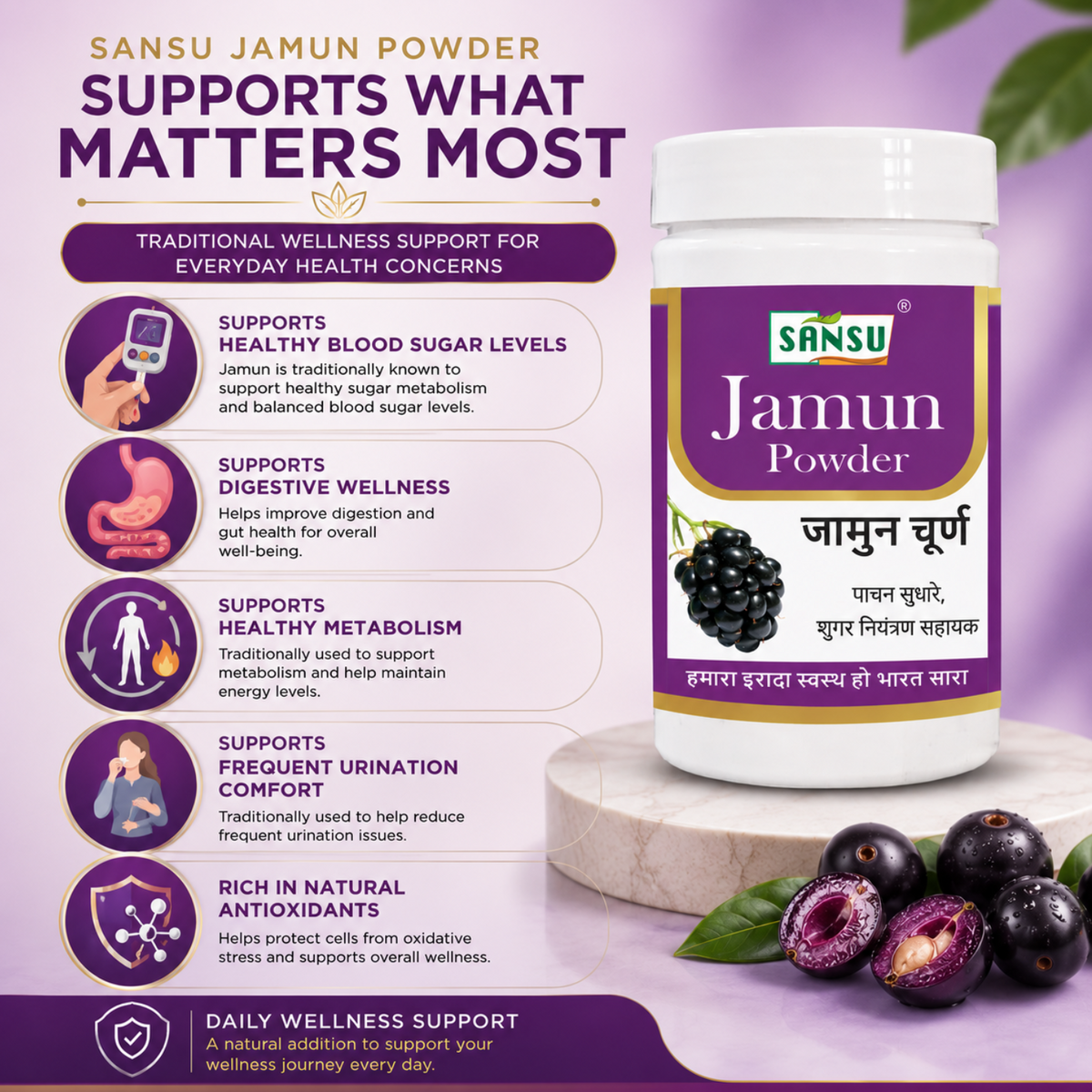 SANSU JAMUN POWDER (100 GRAM) Pack Of 2)