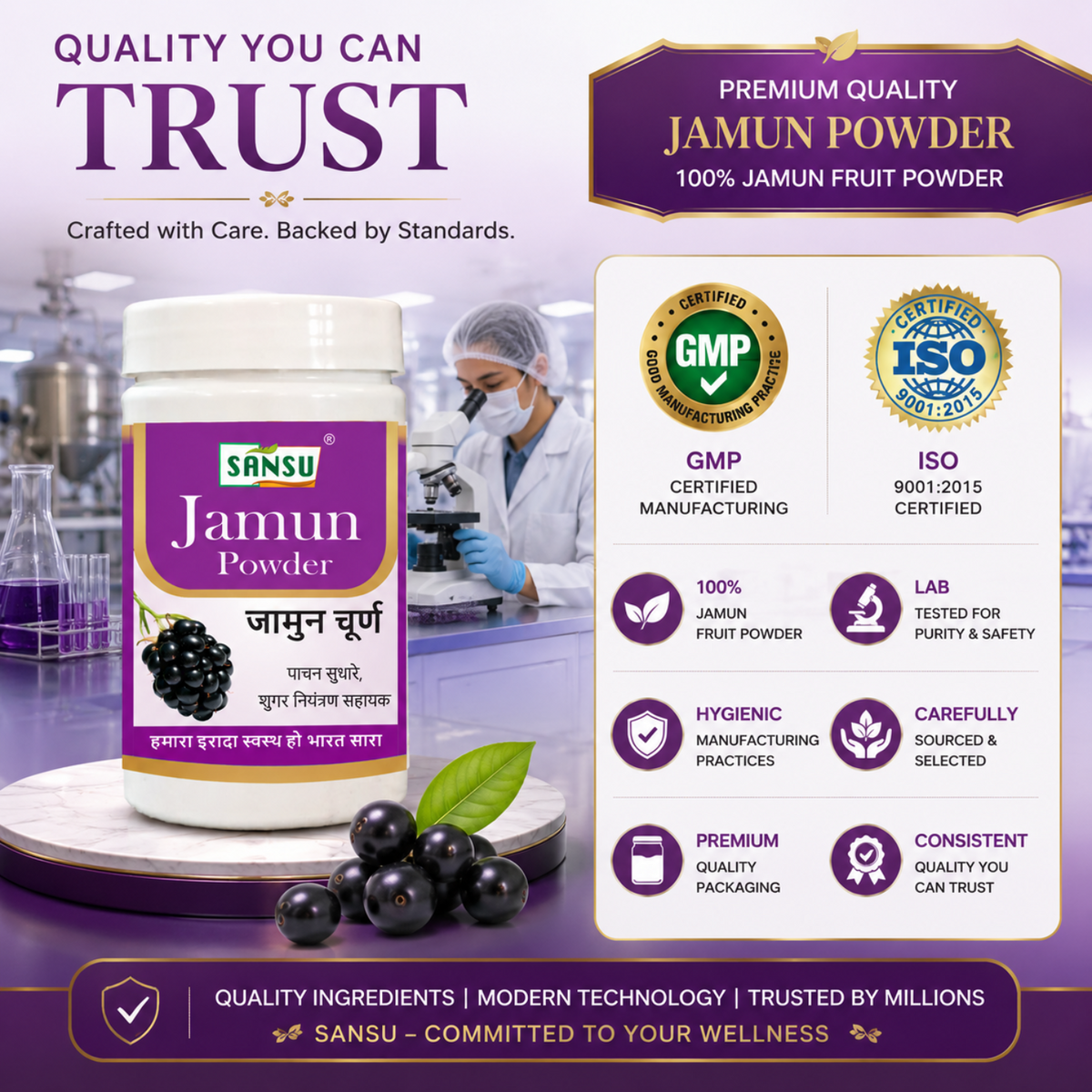SANSU JAMUN POWDER (100 GRAM) Pack Of 2)