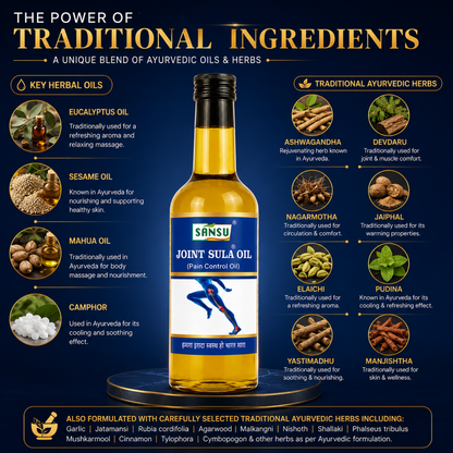 SANSU Joint Sula Oil for Ayurvedic pain relief Massage Oil (50ml) [Pack of 2]