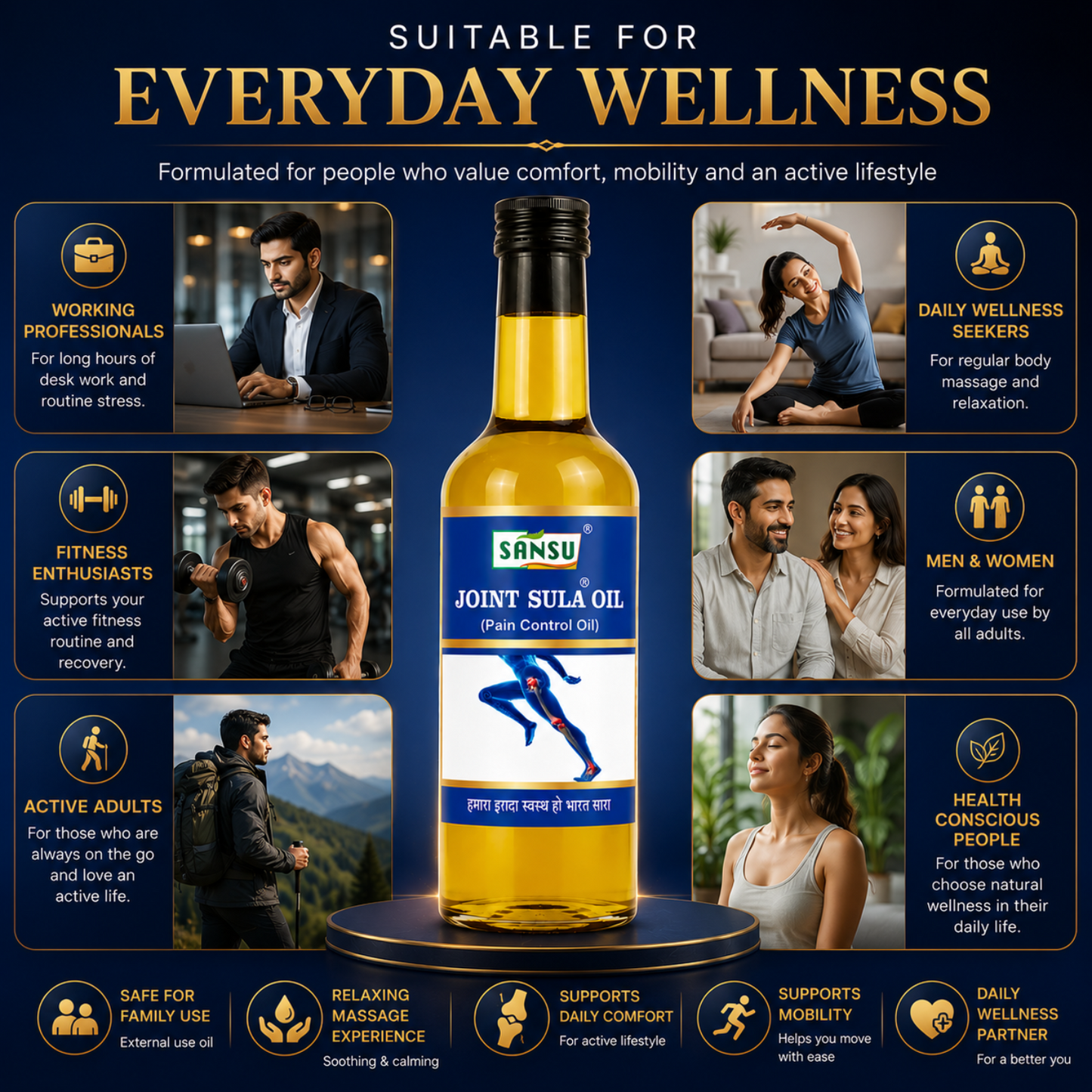 SANSU Joint Sula Oil for Ayurvedic pain relief Massage Oil (50ml) [Pack of 2]