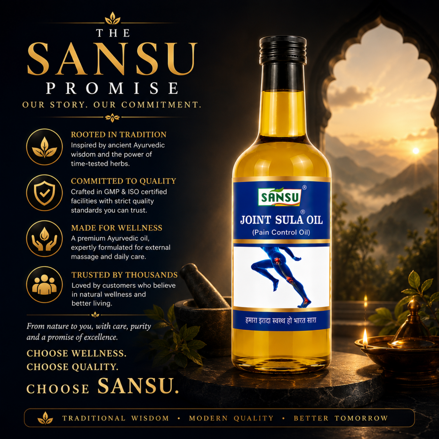 SANSU Joint Sula Oil for Ayurvedic pain relief Massage Oil (50ml) [Pack of 2]