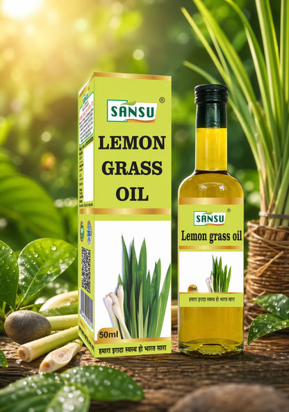 SANSU Lemon Grass Oil Essential oil for Skin & Hair care (Pack Of 2)