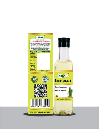 SANSU Lemon Grass Oil Essential oil for Skin & Hair care (Pack Of 2)