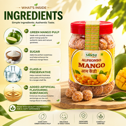 Sansu Mango Candy | Vegetarian | No Transfat | Sweet Candies 200 gm (Pack of 2)
