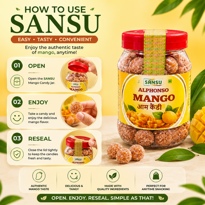 Sansu Mango Candy | Vegetarian | No Transfat | Sweet Candies 200 gm (Pack of 2)