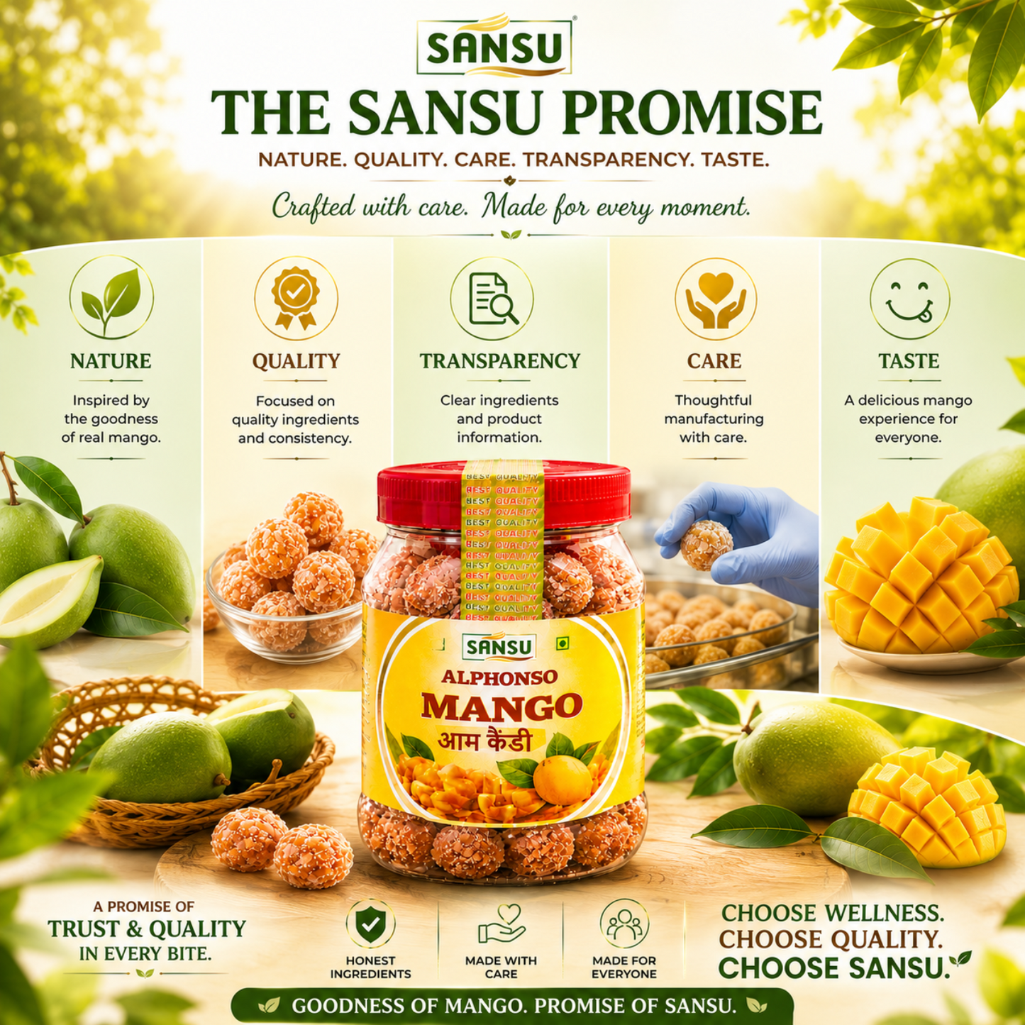 Sansu Mango Candy | Vegetarian | No Transfat | Sweet Candies 200 gm (Pack of 2)