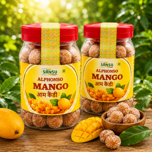 Sansu Mango Candy | Vegetarian | No Transfat | Sweet Candies 200 gm (Pack of 2)