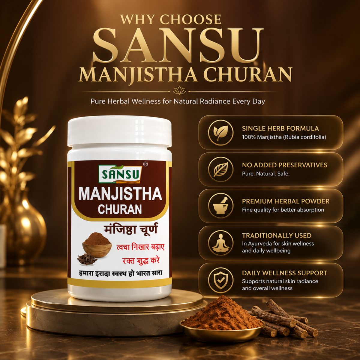 Sansu Manjistha Churan 100 Gm (Pack of 2)