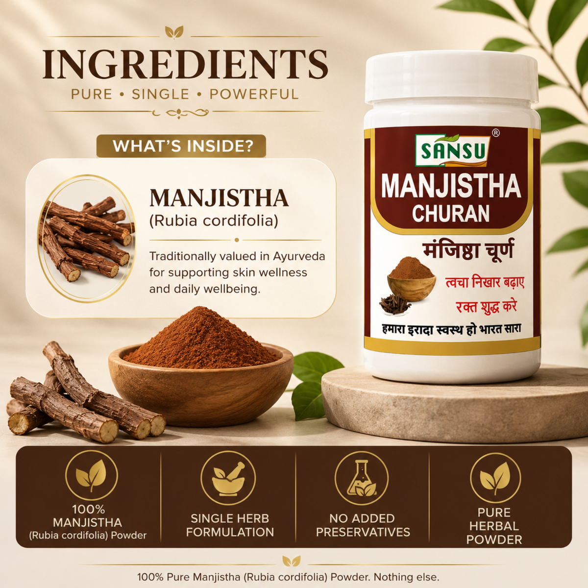 Sansu Manjistha Churan 100 Gm (Pack of 2)
