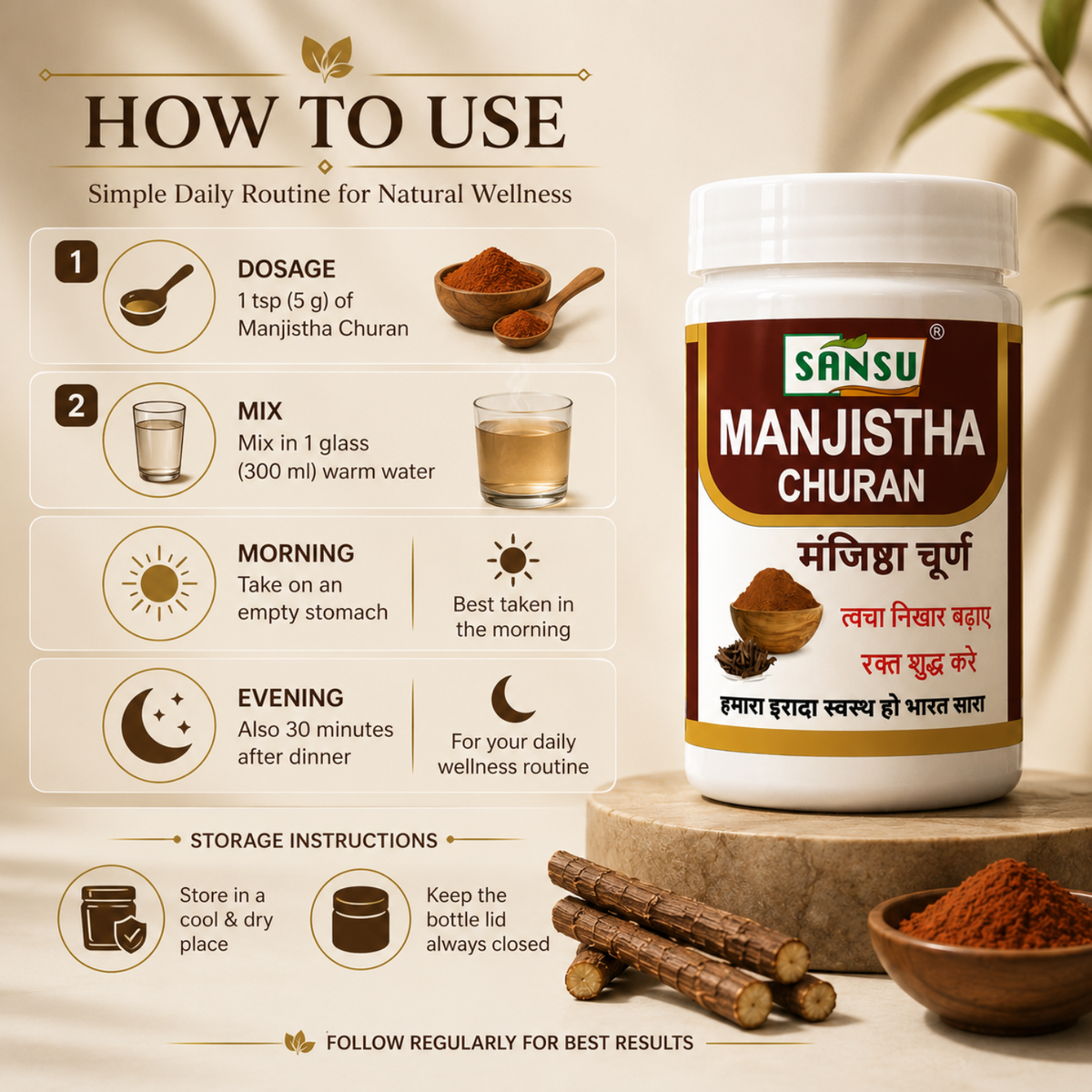 Sansu Manjistha Churan 100 Gm ( Pack of 2)