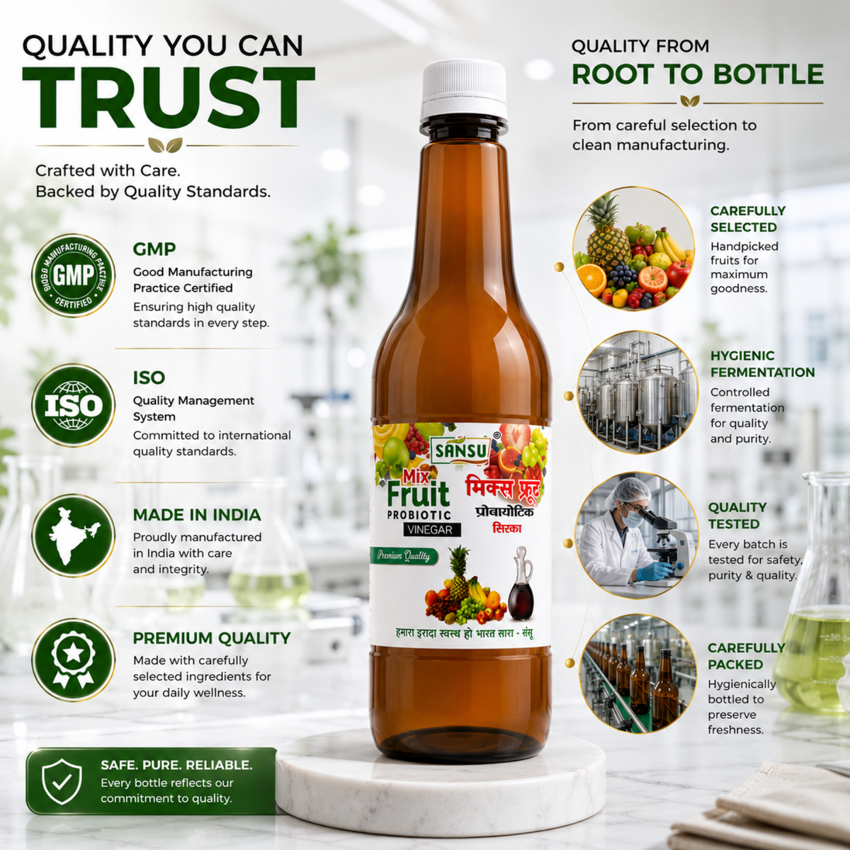 Sansu Mix Fruit Probiotic Vinegar | Premium Quality Vinegar (500 ml)