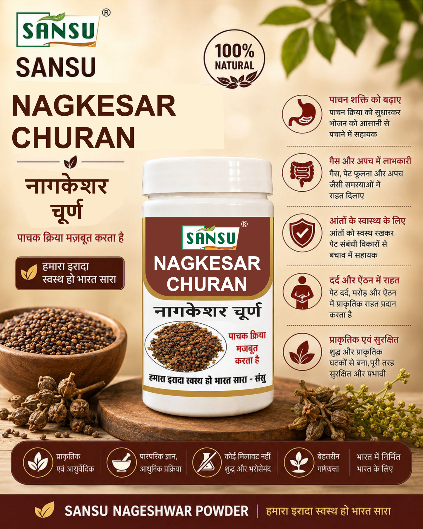 Sansu Nageshwar Churn 100gm  (pack of 2)