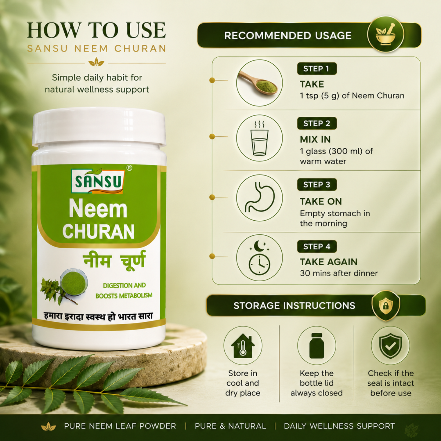Sansu Neem Churan 100 Gm Pack of 2