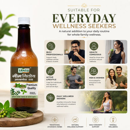 Sansu Neem Giloy Ashwagandha Juice (500 ml)