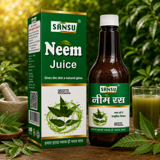 Sansu Neem Juice / Ras | Good for Health Hair and Skin | Boosts Immunity | Helpful in Digestion | 100% Natural (500 ml)