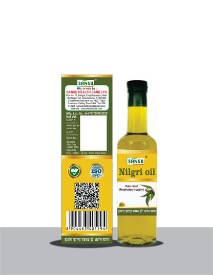 SANSU Pure Nilgiri essential oil, Neelgiri tel for sinus pain  (50 ml) (pack Of 2)
