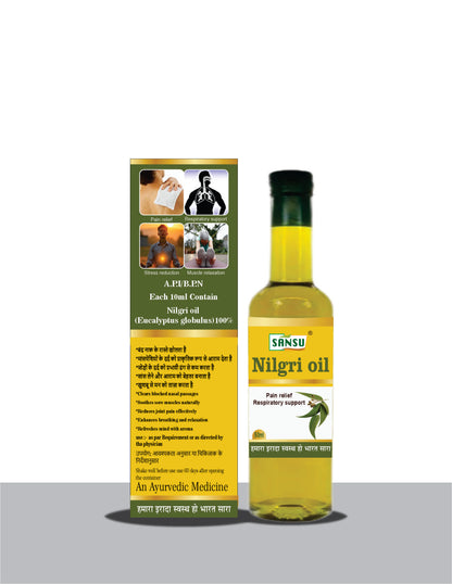SANSU Pure Nilgiri essential oil, Neelgiri tel for sinus pain  (50 ml) (pack Of 2)