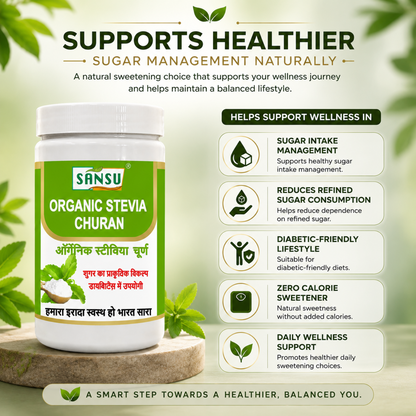 Sansu Organic Stevia Churan 100 Gm (Pack of 2)