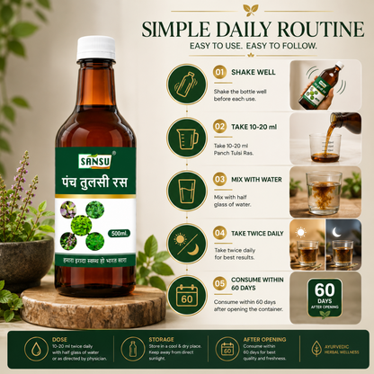 Sansu Panch Tulsi Ras / Juice (500 ml)