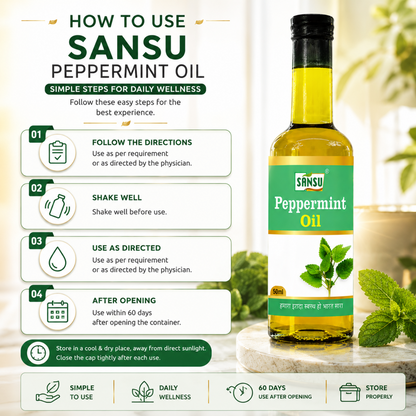 Sansu Pappermint Oil 50 ml (Pack of 2)