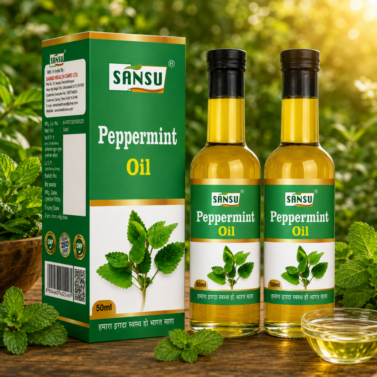 Sansu Pappermint Oil 50 ml (Pack of 2)
