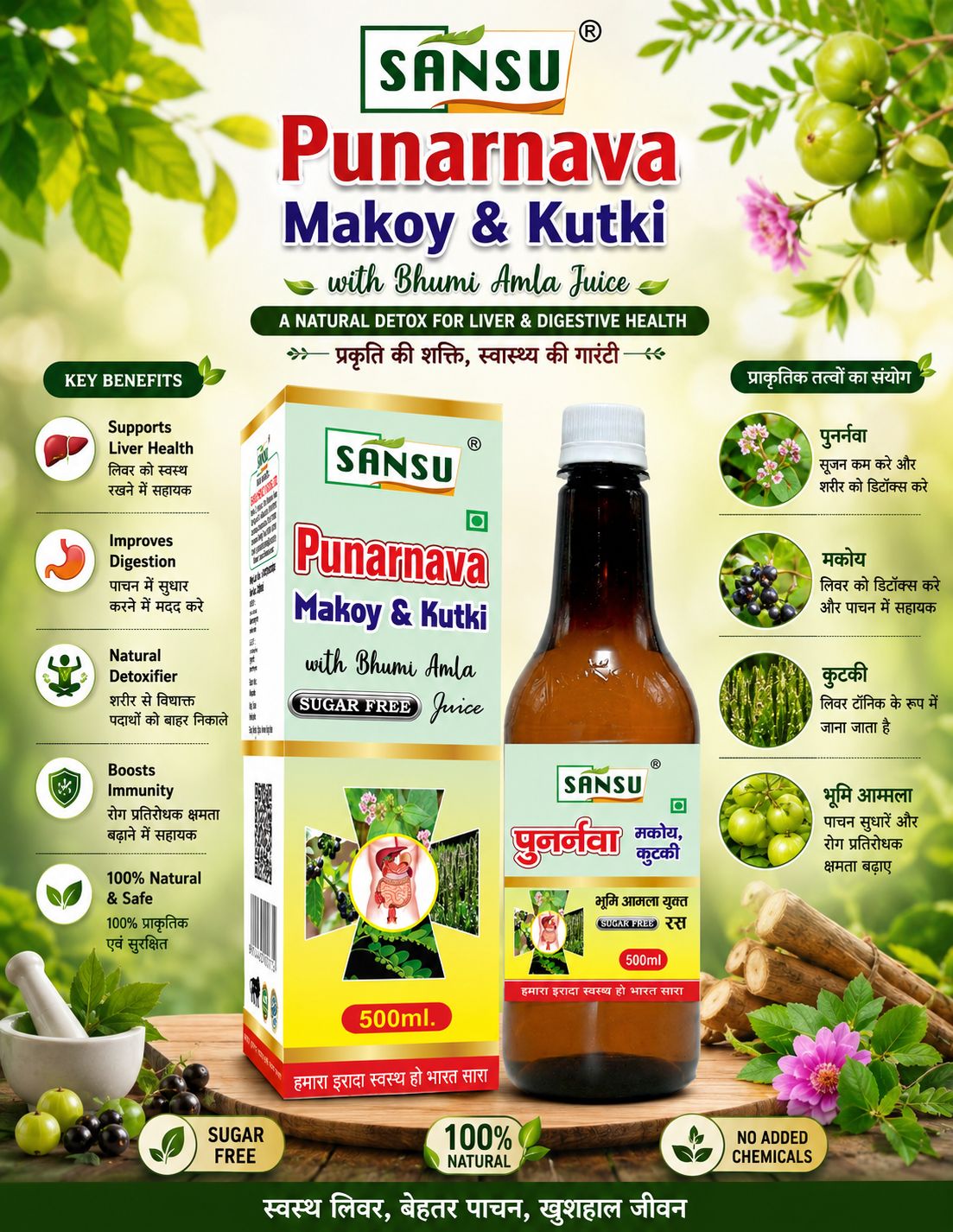 SANSU PUNARNAVA MAKOY KUTKI RAS (500ML)