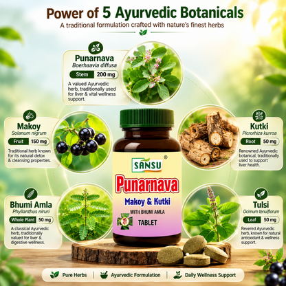 Sansu Punarnava Makoy Kutki With Bhumi Amla tablet (60Tab)