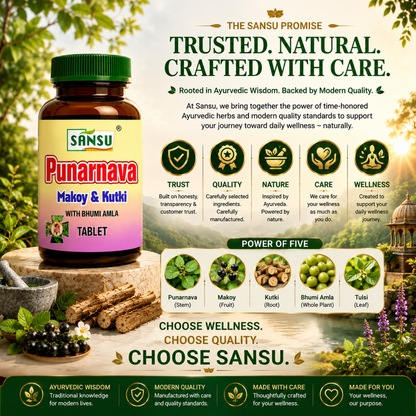Sansu Punarnava Makoy Kutki With Bhumi Amla tablet (60Tab)