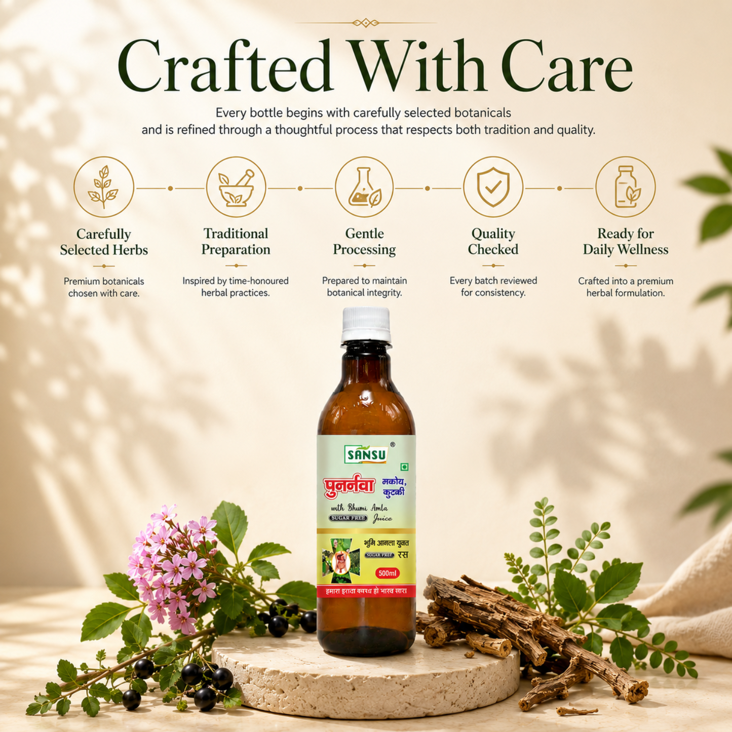 SANSU Punarnava Makoy & Kutki with Bhumi Amla Juice – 500 ml