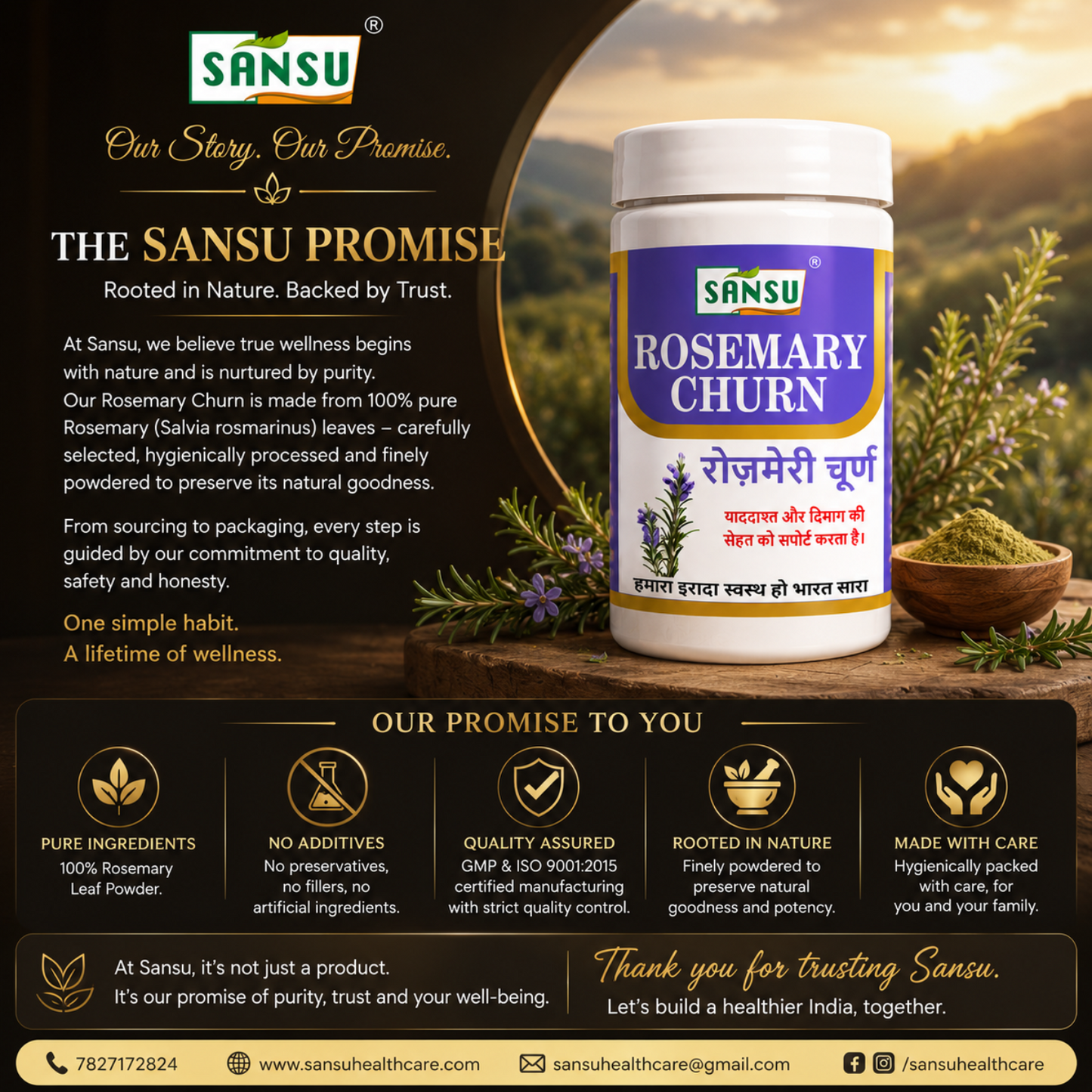 Sansu Rosemary Churan 100 gm (Pack of 2)