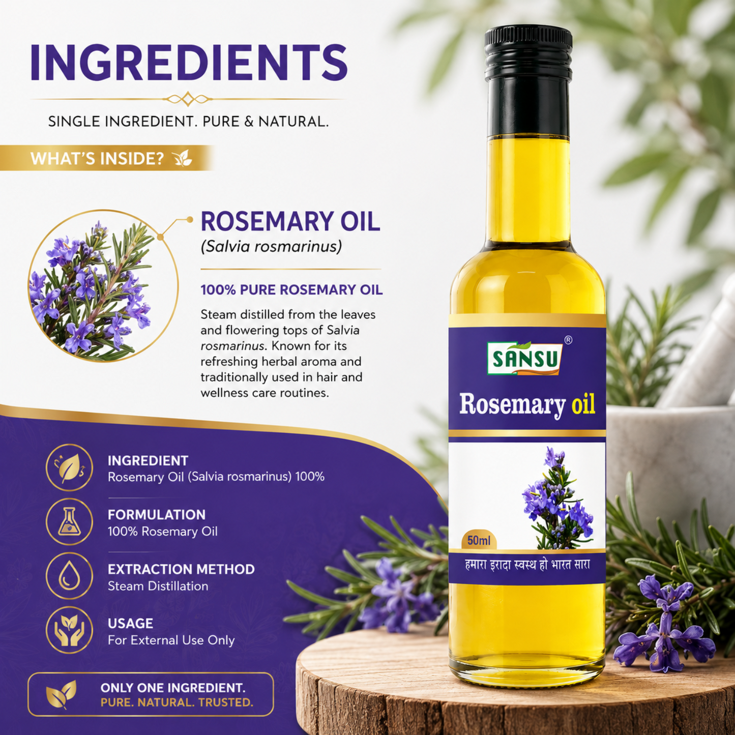 Sansu Rosemary Oil 50ml (Pack of 2)