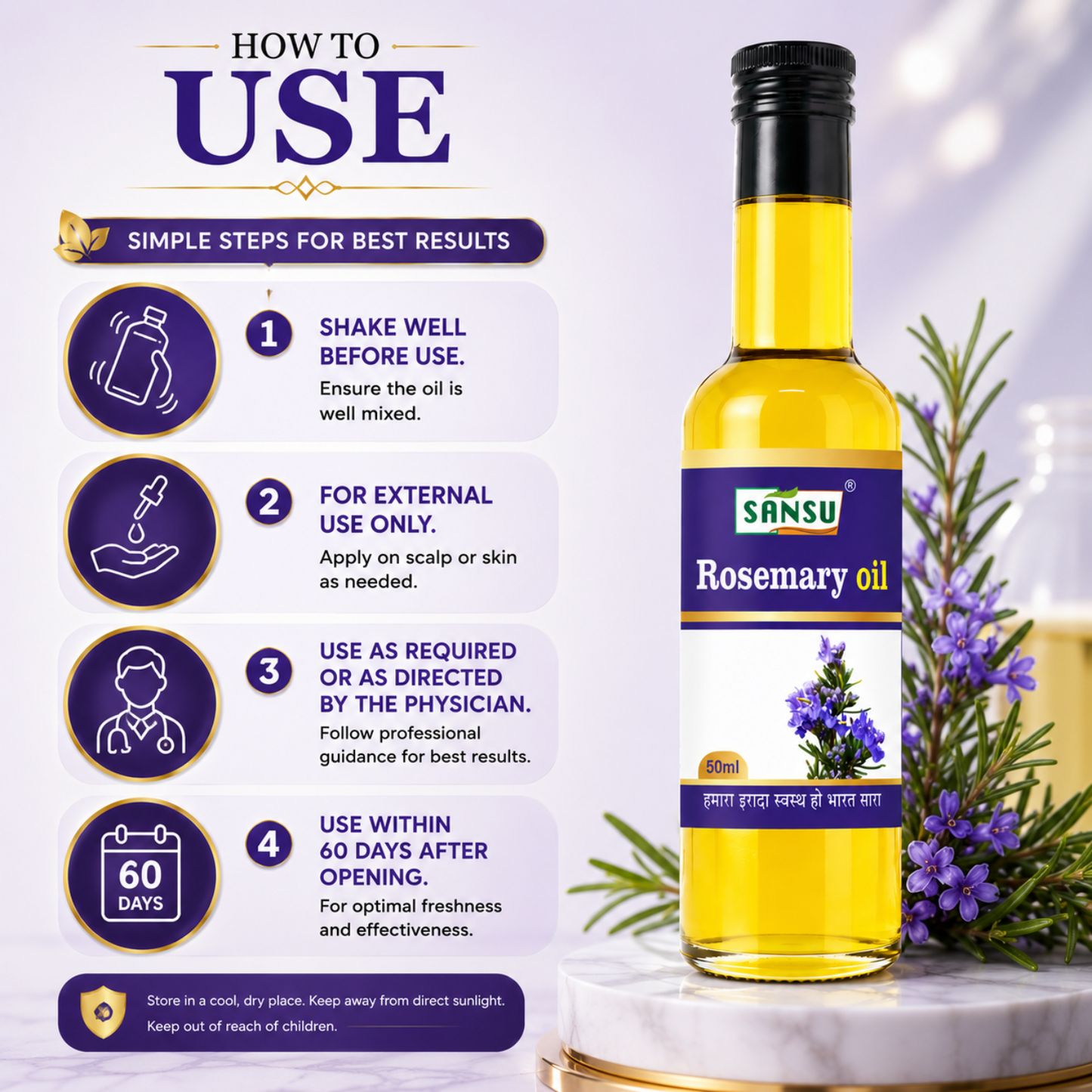 Sansu Rosemary Oil 50ml (Pack of 2)