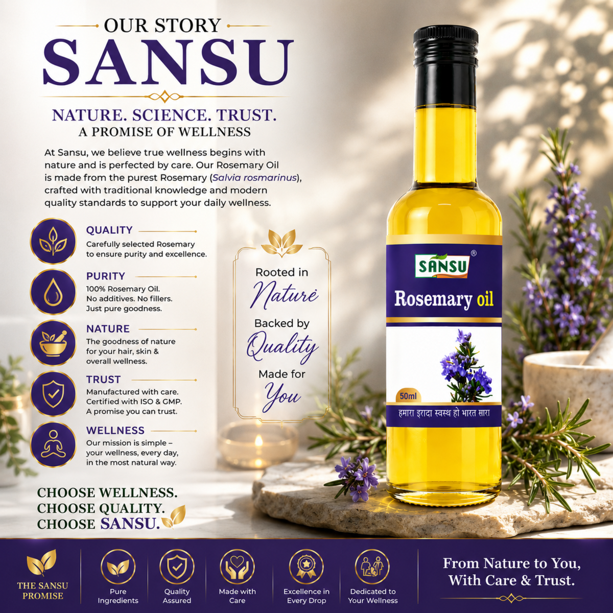 Sansu Rosemary Oil 50ml (Pack of 2)