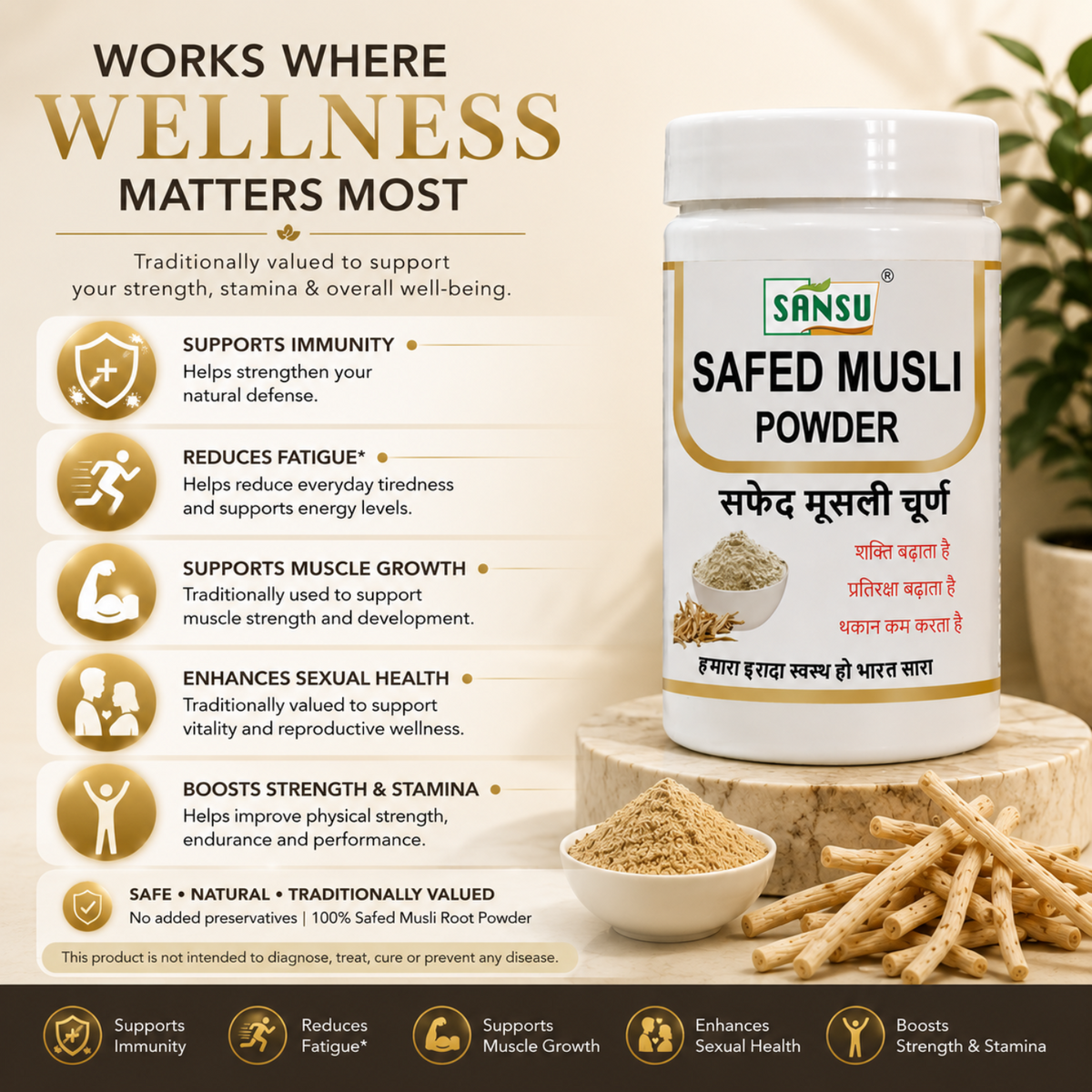 Sansu Safed Musli Churan 100 Gm (Pack Of 2)