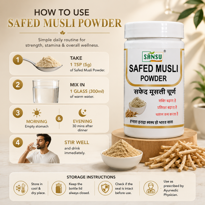 Sansu Safed Musli Churan 100 Gm (Pack Of 2)