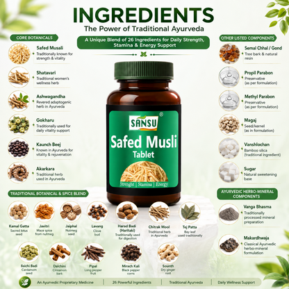 Sansu Safed Musli Tablet  (60 Tab)