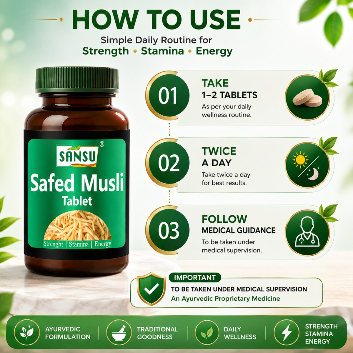 Sansu Safed Musli Tablet  (60 Tab)