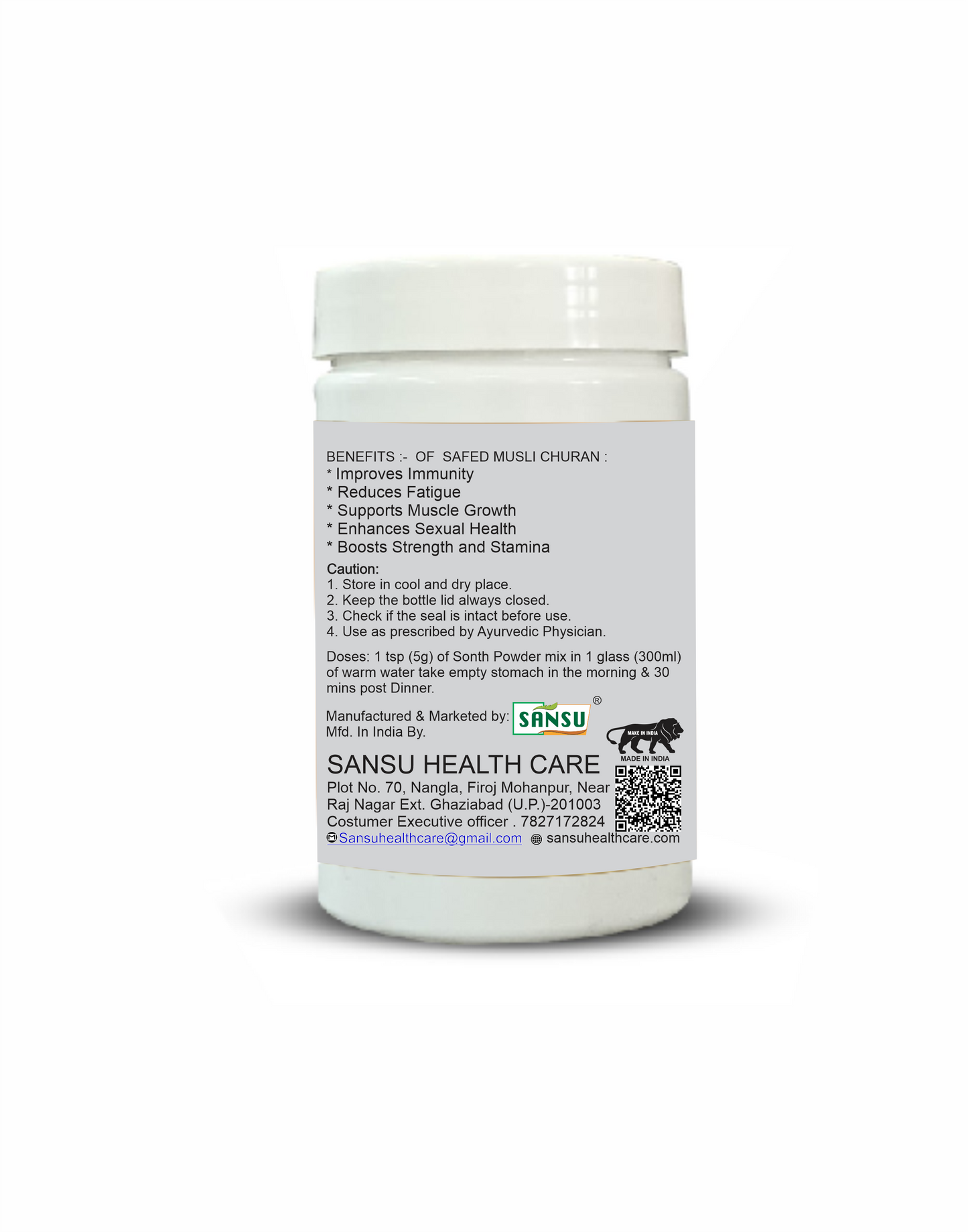 SANSU SAFED MUSLI POWDER (50gram) Pack Of 2)