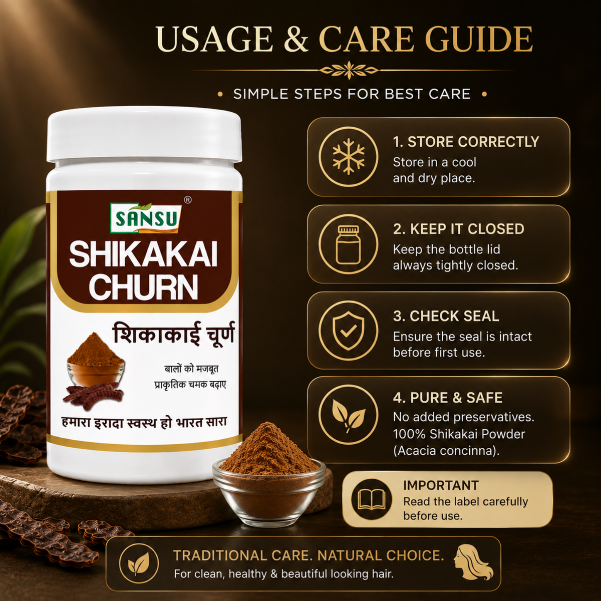 Sansu Shikakai Powder 100 GM (Pack Of 2)