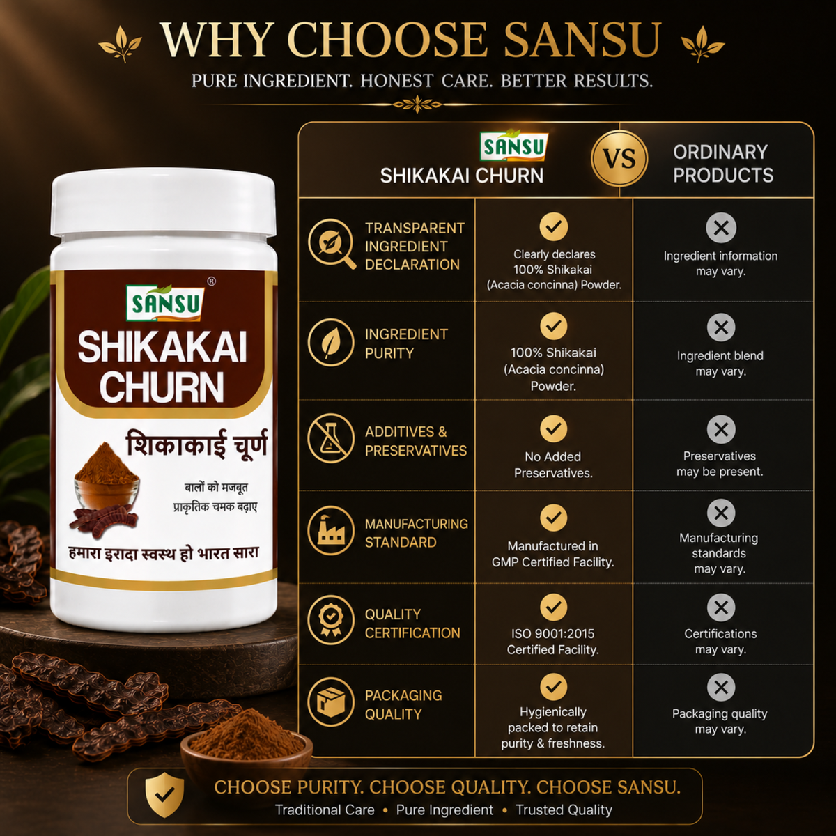 Sansu Shikakai Powder 100 GM (Pack Of 2)