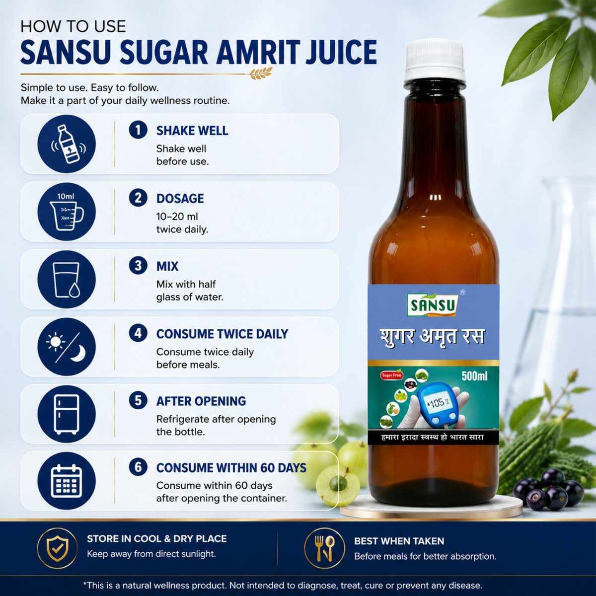 SANSU SUGAR AMRIT RAS (500ML)