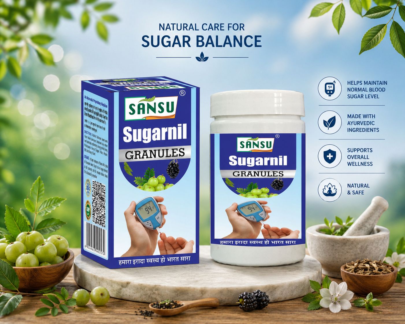 SANSU Sugarnil powder, Help Control Blood Sugar (200g)
