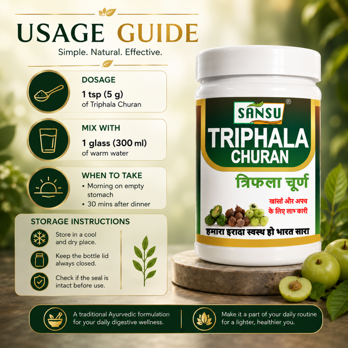 Sansu Triphala Powder (100GM) Pack Of 2